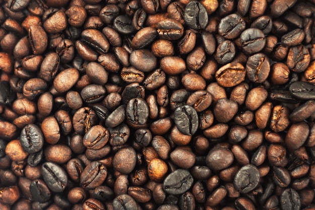 A lot of coffee beans black coffee texture background picture