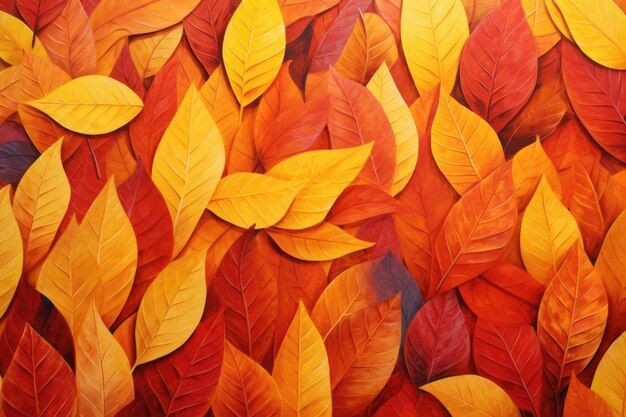 A lot of colorful leaves Naturalistic tones Generative AI