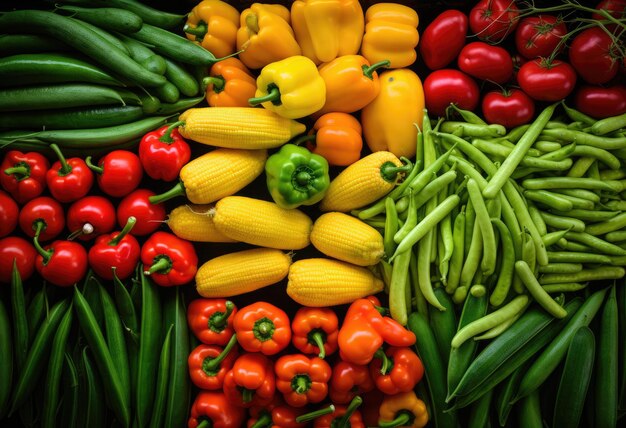 Photo a lot of different types of vegetables