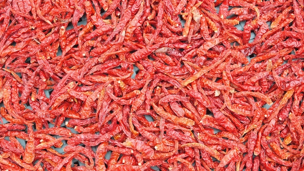 Lot of dried chili as a food background