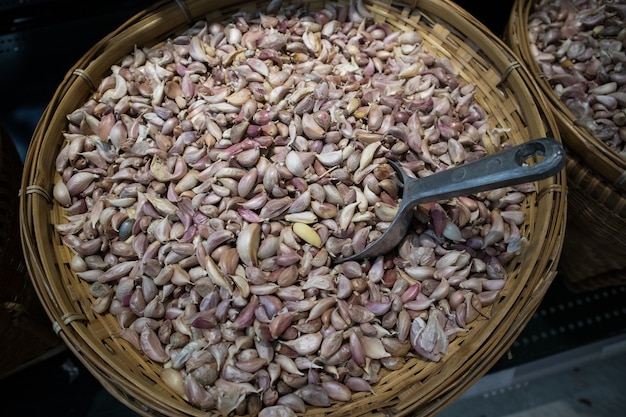 a lot of Garlic in the supermarket