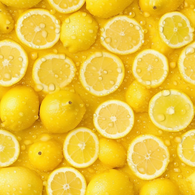 A lot of lemons are arranged together with the lemons in the center.