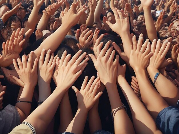 A lot of people's hands Veterans day