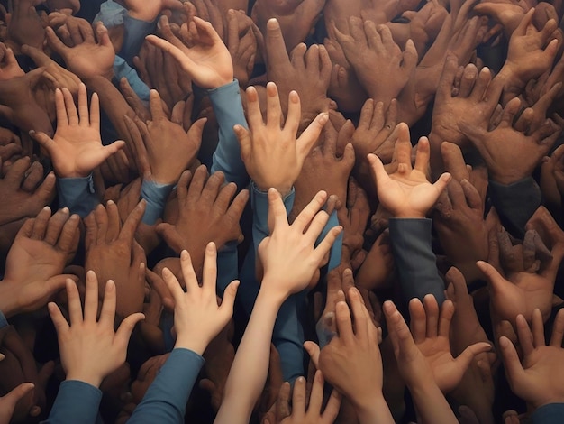 A lot of people's hands Veterans day