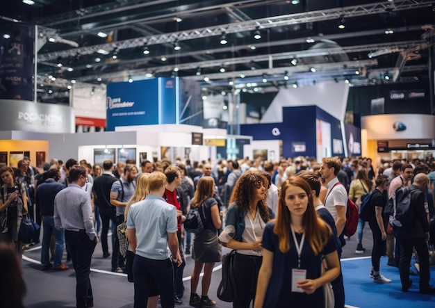 A lot of people at the technology exhibition