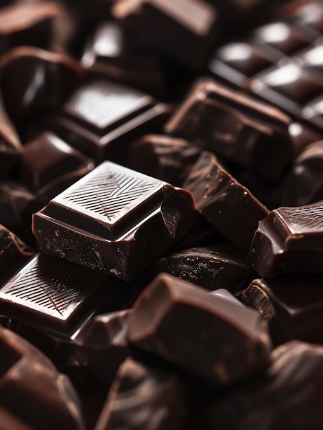 Много кусочков темного шоколада Генеративный ИИ
