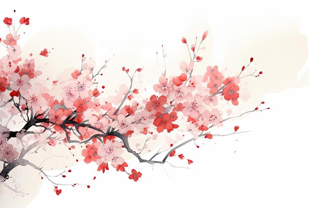 Photo a lot of pink blossoms flow in the air in the style of neogeo minimalism