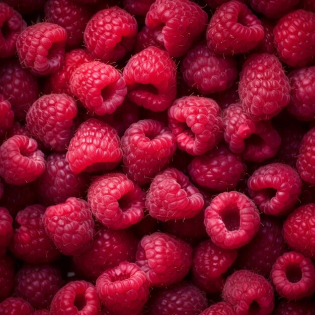 A lot of raspberries are in a bowl