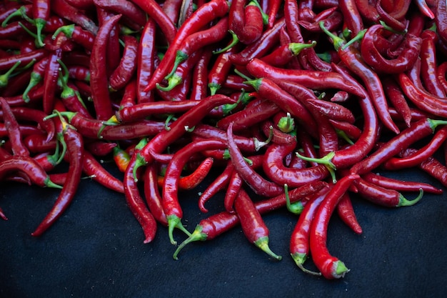 A Lot of Red Chilli Peppers as food background