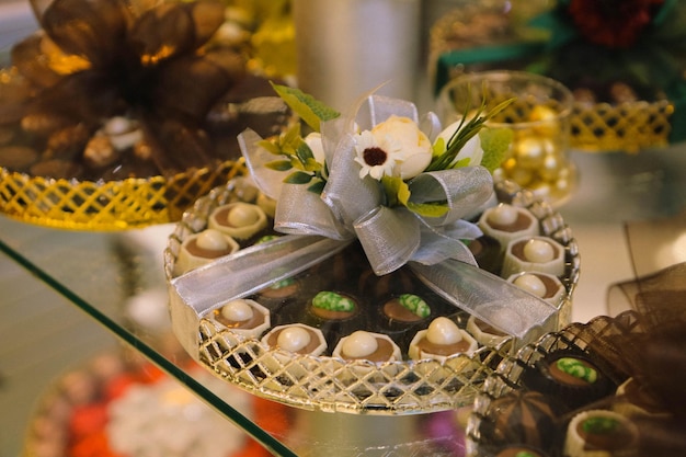 a lot of variety chocolate pralines