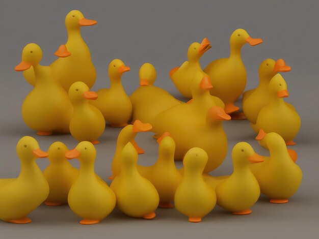 a lot of yellow toy ducklings made of plastic duck