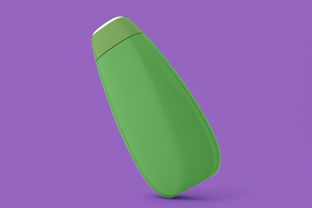 Lotion Bottle Right Side Isolated In Purple Background