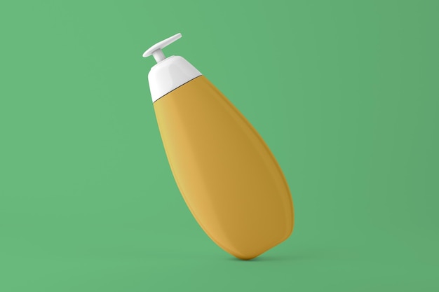 Photo lotion pump bottle right side isolated in green background