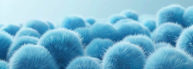 Lots of blue furry balls on a blue background