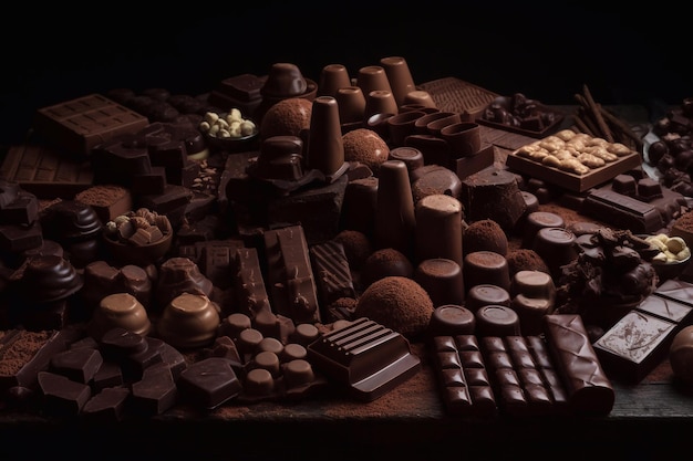 AIが生成した大量のチョコレート