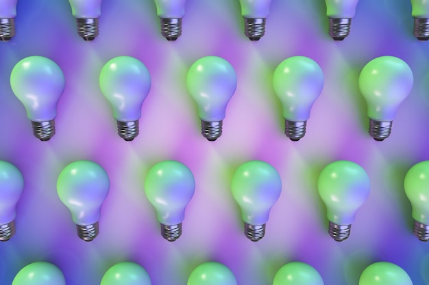 Lots of colored light bulbs decorative background