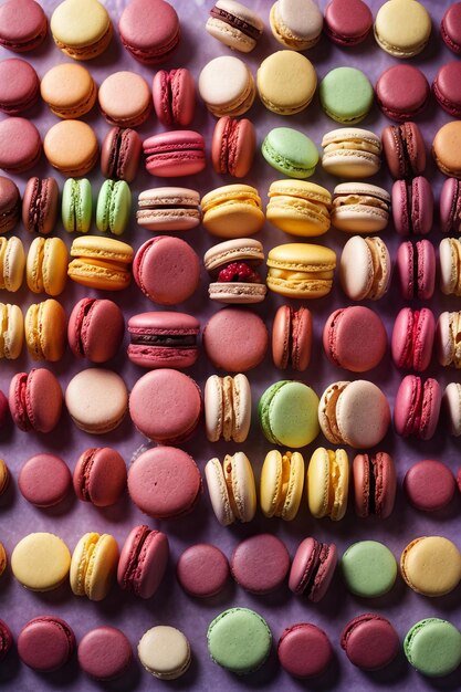 Lots of colorful macaroons