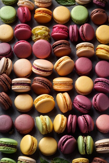 Lots of colorful macaroons