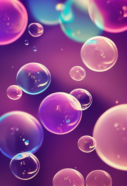 A lots of colourful water bubbles