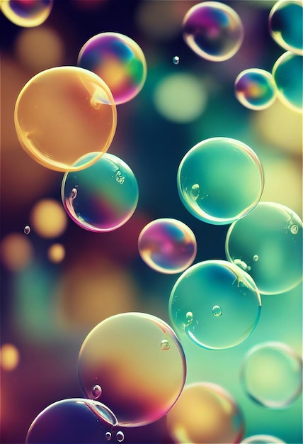 A lots of colourful water bubbles