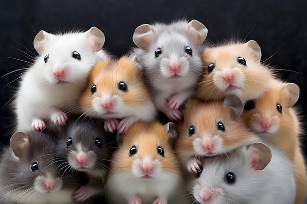 A lots of cute Hamsters Generative AI