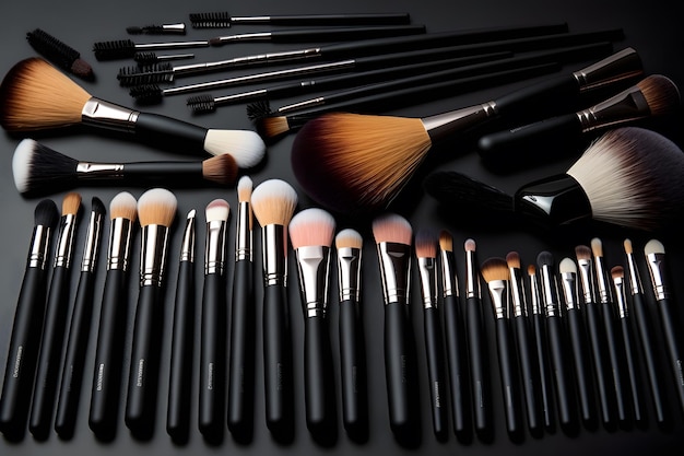 Lots of different makeup brushes beauty and fashion Neural network AI generated