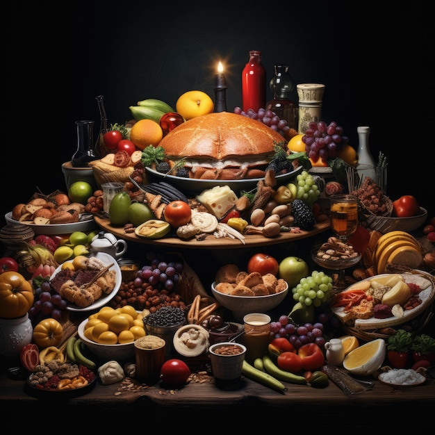 Lots of foods AI generated Image