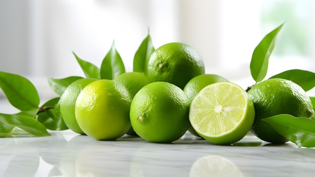 Lots of fresh limes neural network ai generated