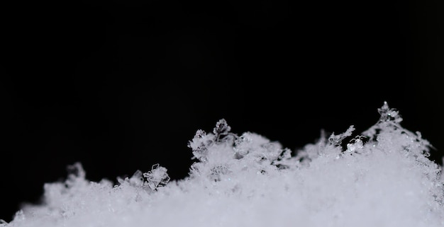 Lots of fresh snow crystals panorama