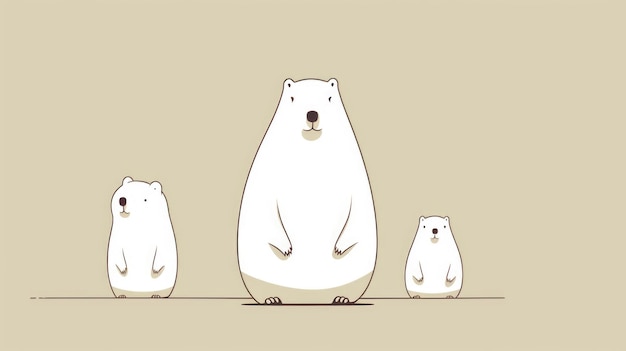 Lots of minimalirst illustrations with capybaras in White color