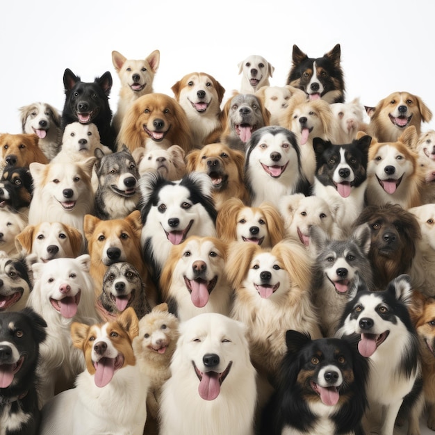写真 たくさんの犬 ai 生成画像