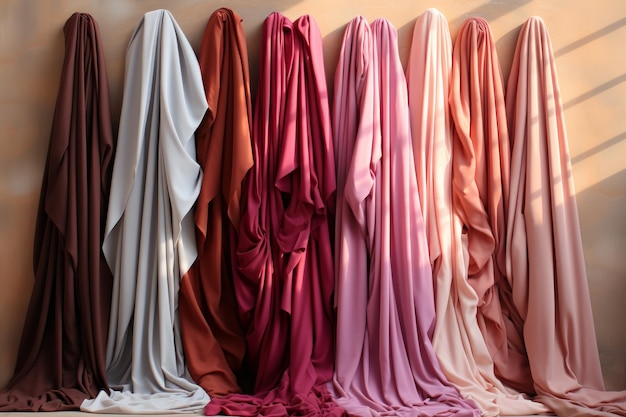 Фото Много тканей разных цветов текстиль текстиль