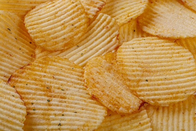 Photo lots of potato chips texture