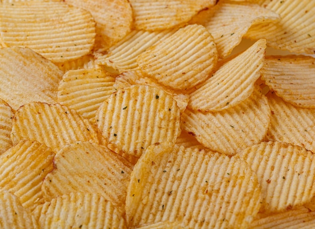 Photo lots of potato chips texture