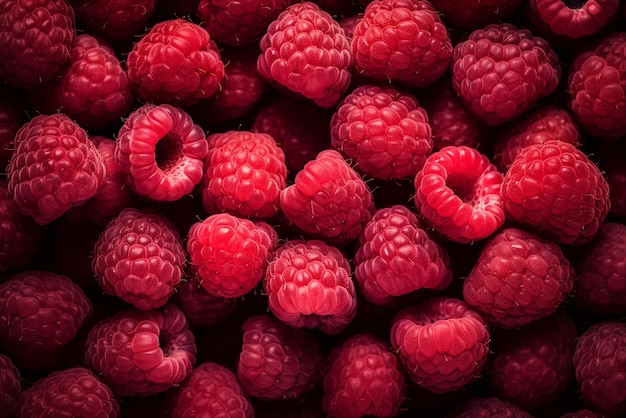 Lots of raspberries detailed image