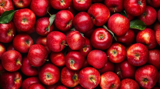 Lots of red apples Tasty and juicy Background of apples High quality photo