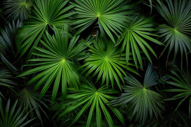 Lots Of Saw Palmetto Leaves Seen From Drone View Generative AI