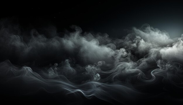 Photo lots of smoke effect isolated on black background