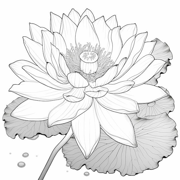 Lotus Adventure Fun Coloring Page for Kids with a Lotus Flower