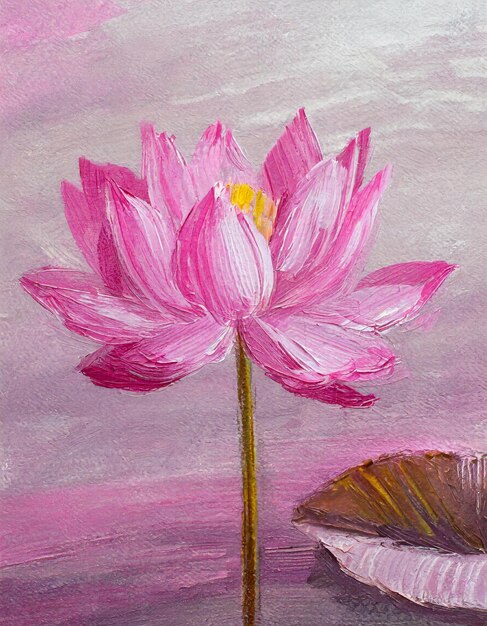 Lotus flower abstract art painting