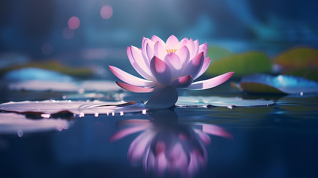 Lotus Flower on Calm Lake Symbolic Art Photography Professional