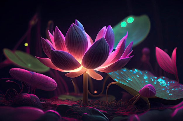 Lotus flower close up Generative AI