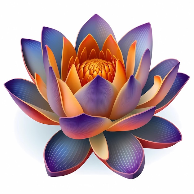 Lotus flower colorful violet orange