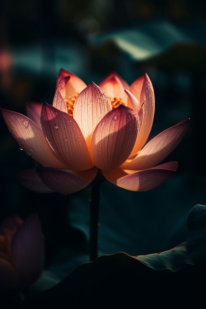 A lotus flower in the dark