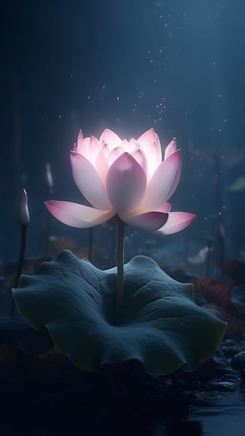 A lotus flower in the dark