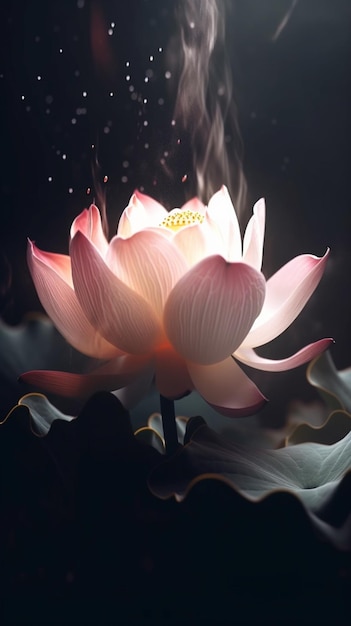 A lotus flower in the dark