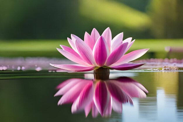 Lotus flower on a lake