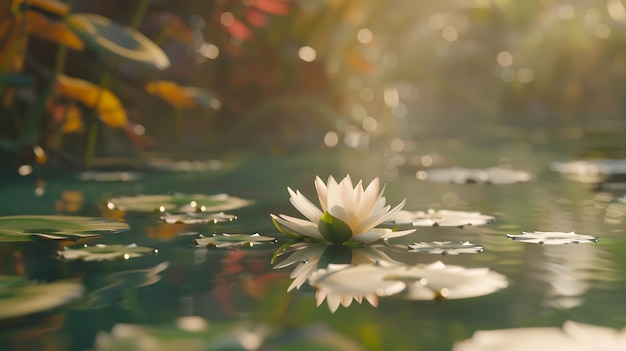 lotus flower in pond Generative AI