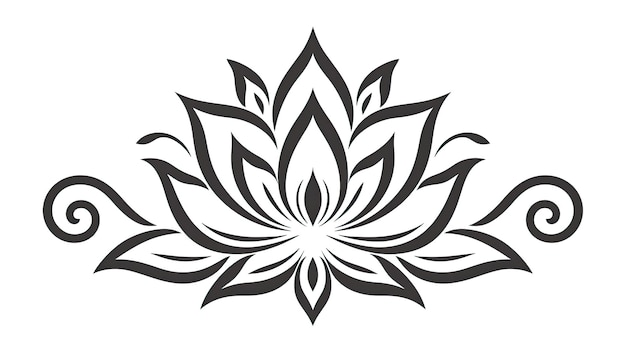 lotus flower tattoo isolated on white background