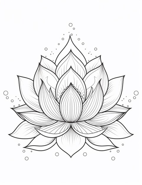 Photo a lotus flower with bubbles on the background generative ai